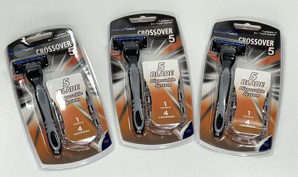 Pack of 3 - Exchange Select Crossover 5 Disposable System 1 Handle 4 Cartridges