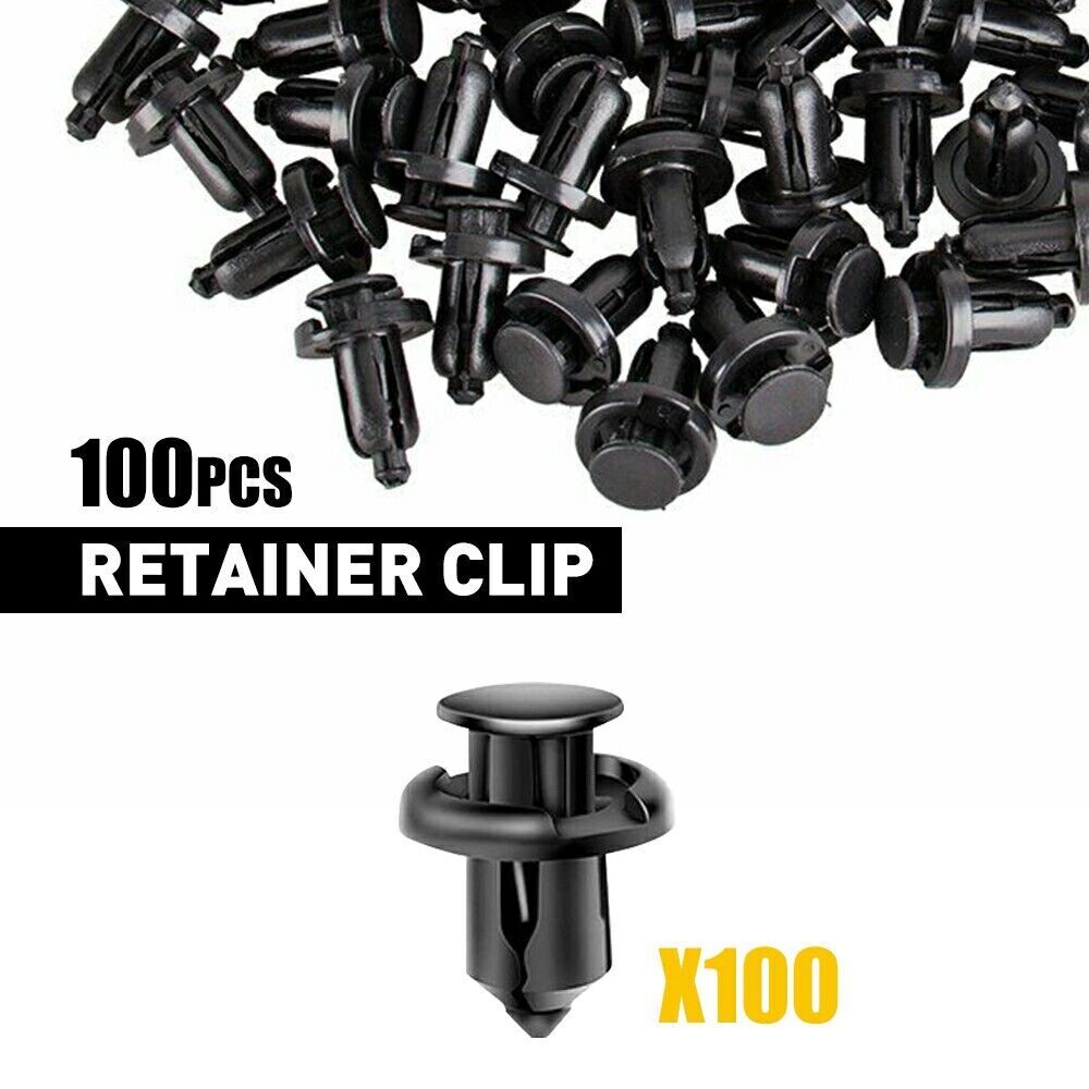 100pcs Bumper Clips 10mm Plastic Rivet Fastener Mud Flaps Fender Push