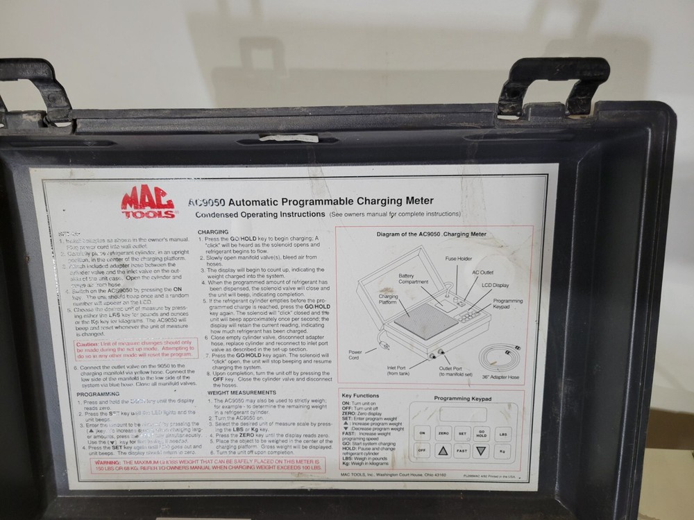 Mac Tools AC9050 Automatic Programmable Charging Meter - Condition Unknown - Par