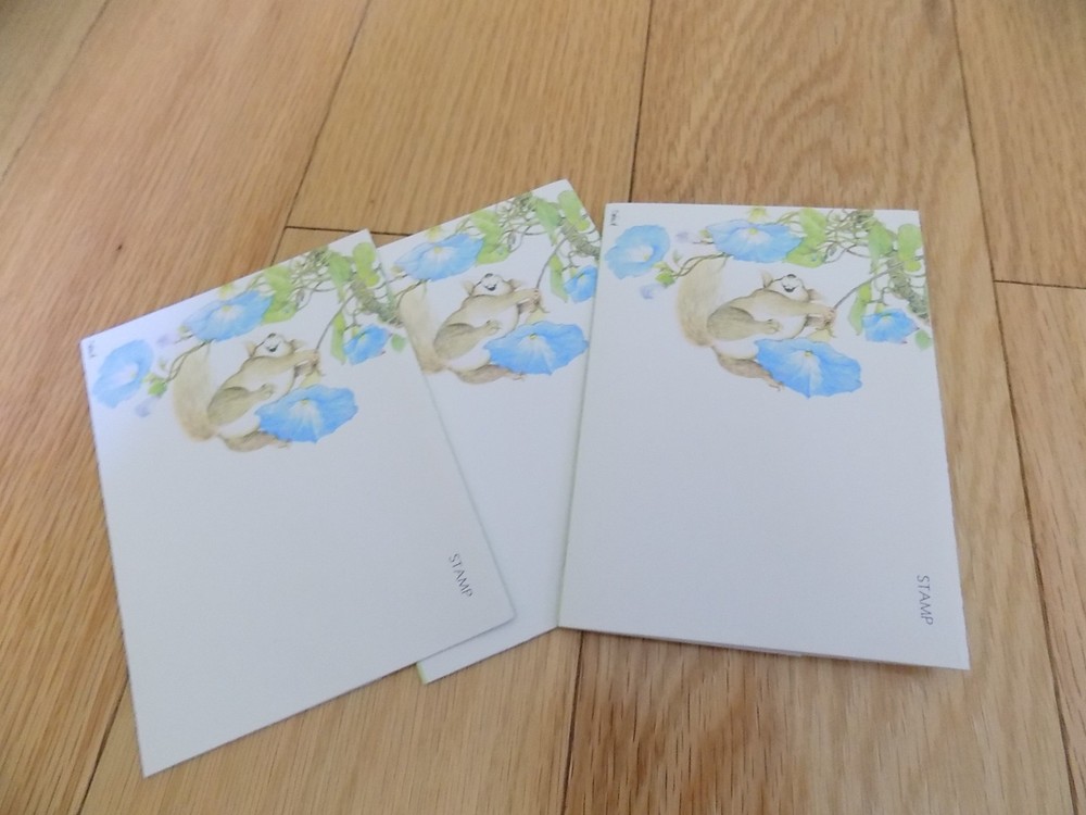Vintage Postalettes Fold A Notes Mouse Squirrel flowers 3 post a note