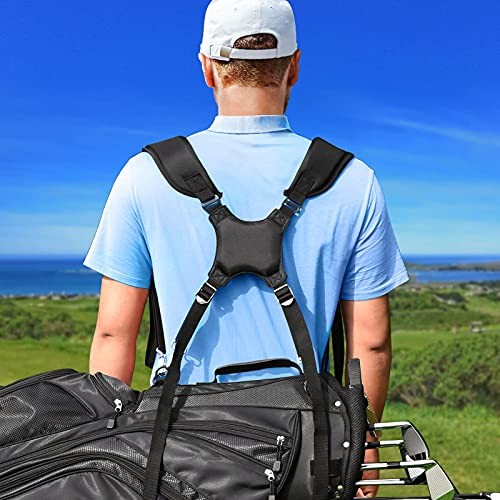 Golf Bag Strap,Adjustable Padded Bag Strap Replacement,Golf Double Full Black