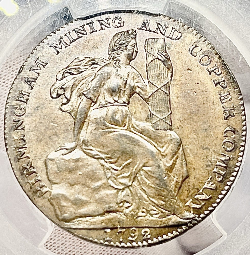 1792 PCGS MS64 BN GREAT BRITAIN TK 1/2 D