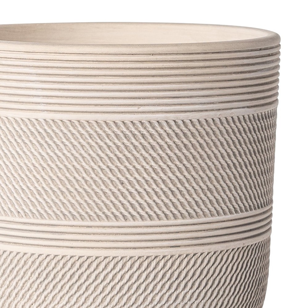 8" x 8" x 7.2" Round White Ceramic Tye Plant Planter