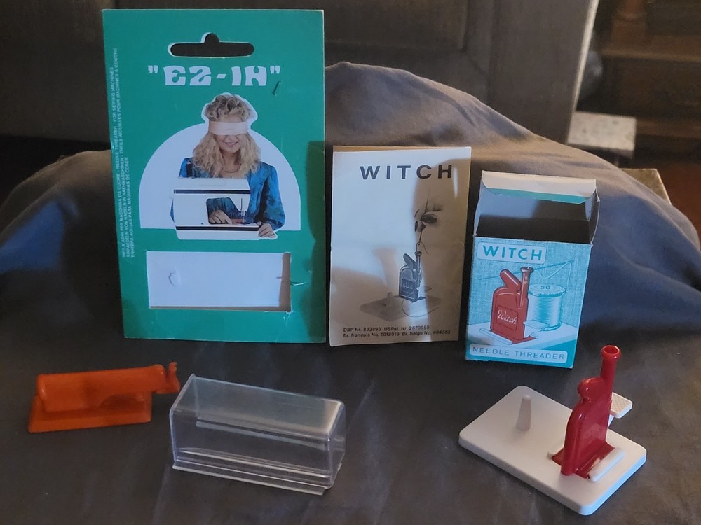 Vintage Witch Sewing Needle Threader W/Instructions Plus EZ IN Threader