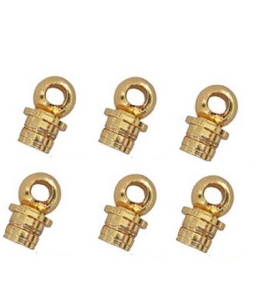 6 gold Christmas end caps for 7mm