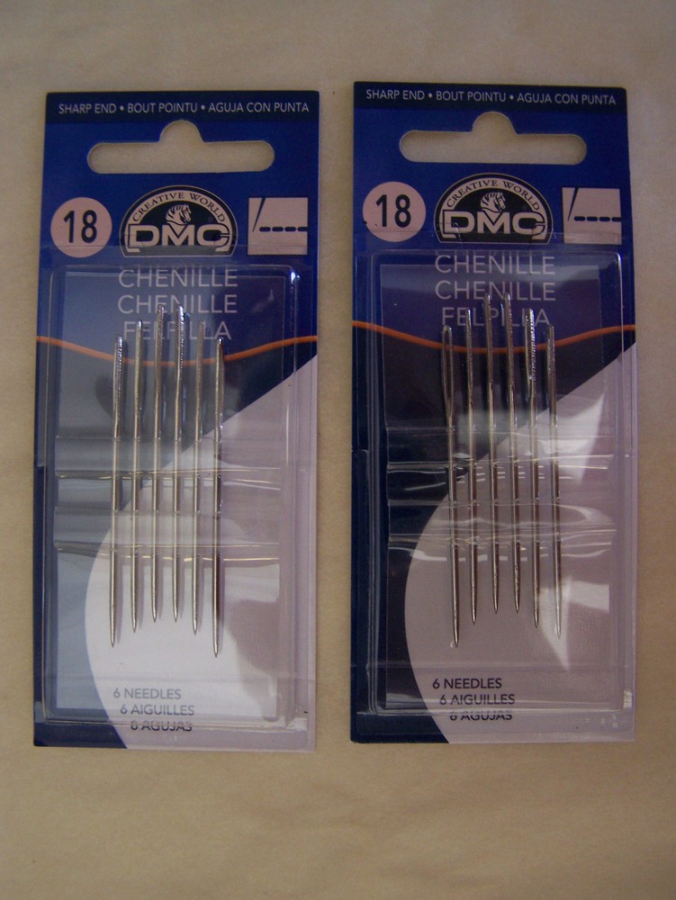 DMC Chenille Hand Needles Size 18 - 6/pkg Lot of 2 pkg 1768/2