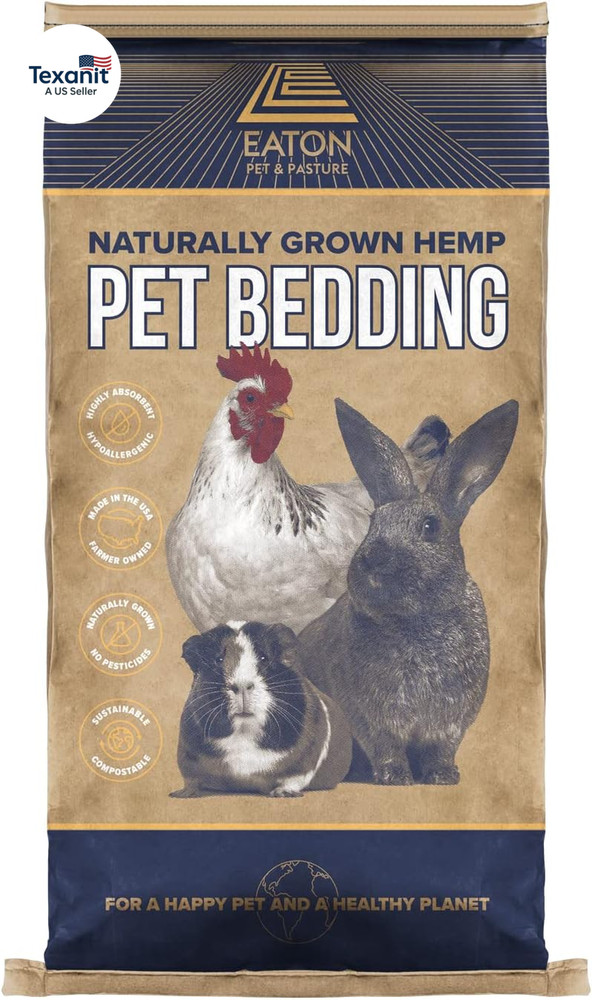 , Naturally Grown Hemp Pet Bedding for Chickens, Nesting Boxes, Rabbits, Hamster