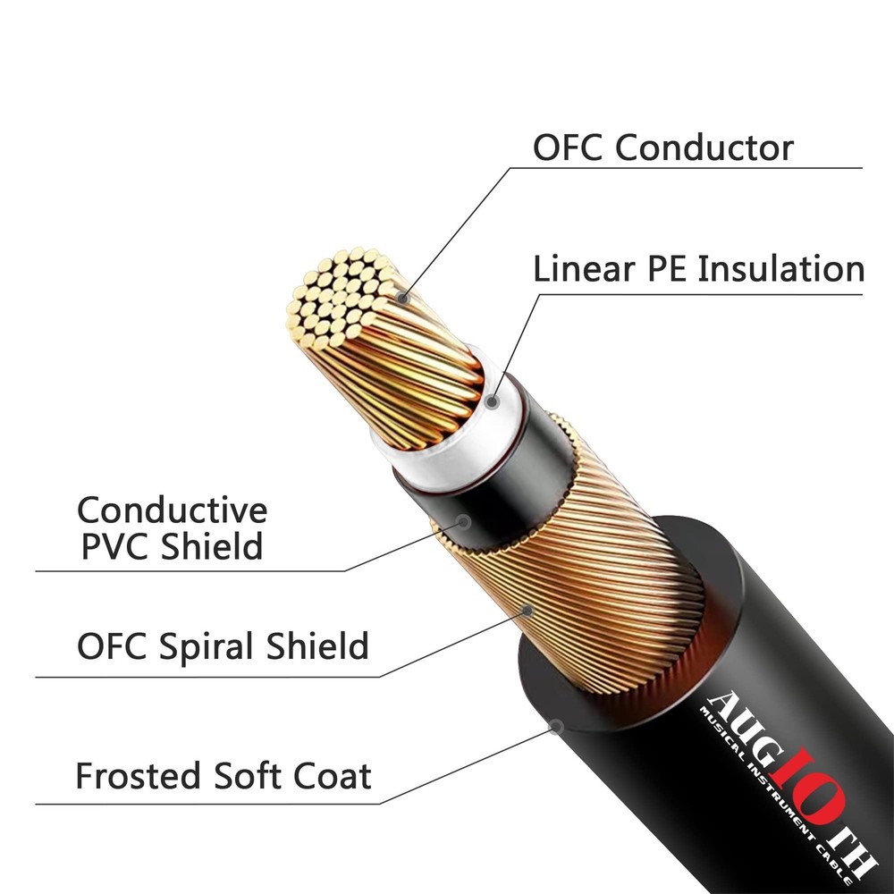 12 Inch Guitar Patch Cable Performance Guitar Effect Pedal Cables Straight to...