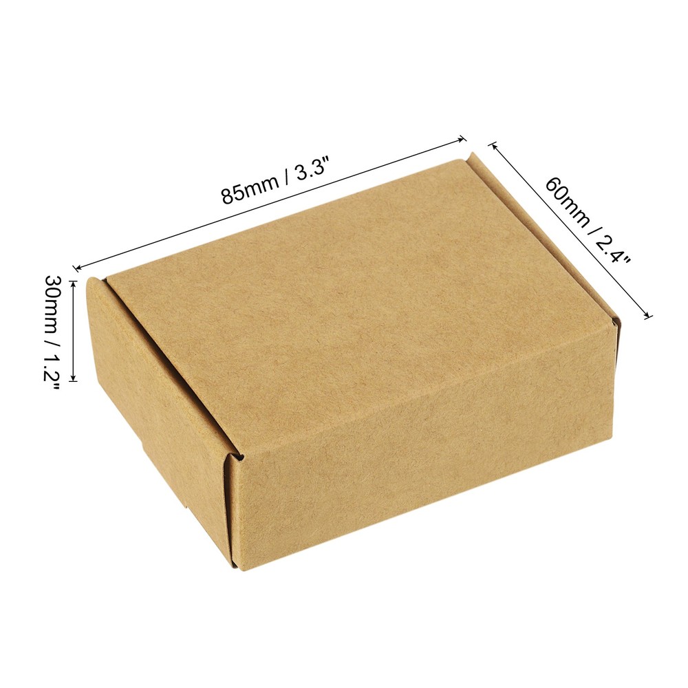 20 Pack 3.3x2.4x1.2" Paper Soap Box Soap Boxes Rectangle Brown