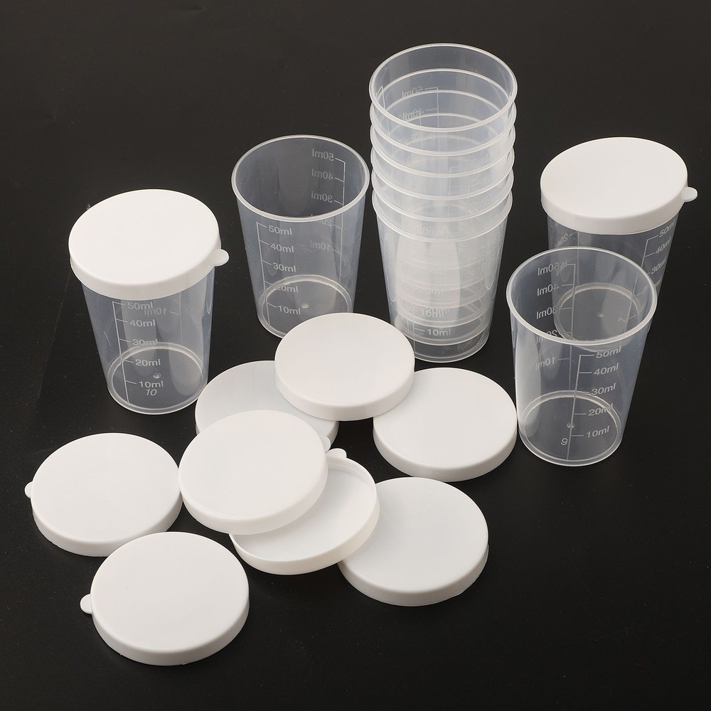 Measuring Cups Cup Transparent With White Lids Cap Container DIY Tools