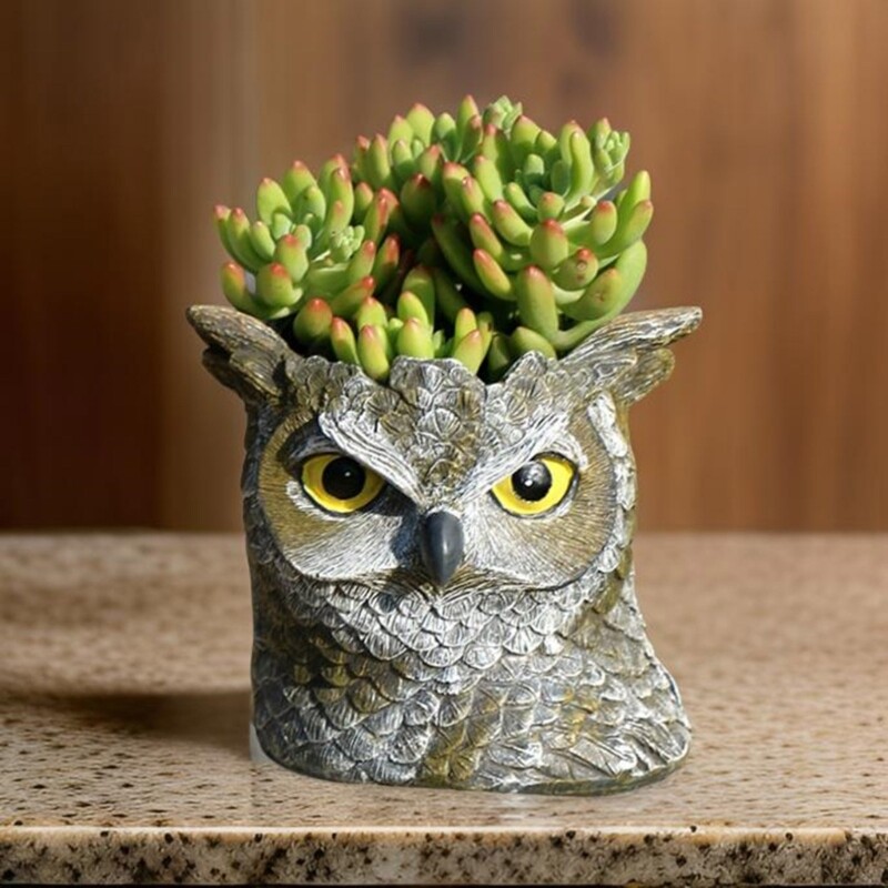 Handmade Silicone Owl Pots for Succulent Planters Concrete Projects