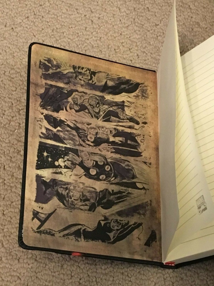 Marvel Leather Notebook w/ Bookmark & Pin