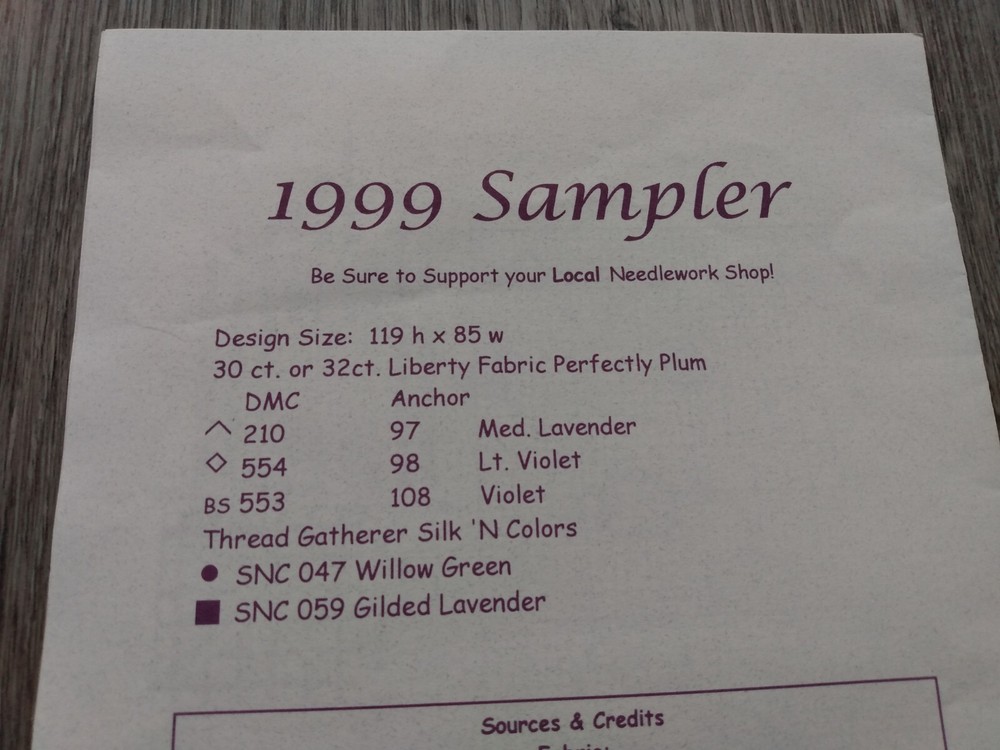 Vintage Sampler Needlepoint Embroidery Pattern 1999 Alphabet Flowers Chart