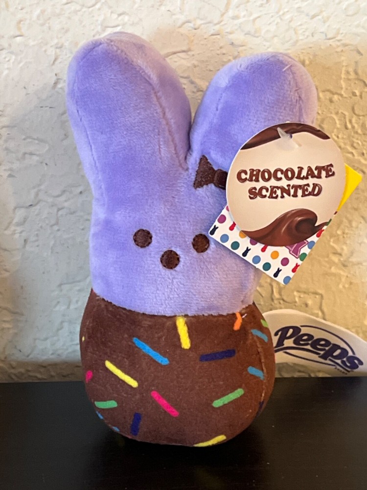 2024 PEEPS Chocolate Scented Easter Bunny Rabbit 5.75" Plush Purple NEW