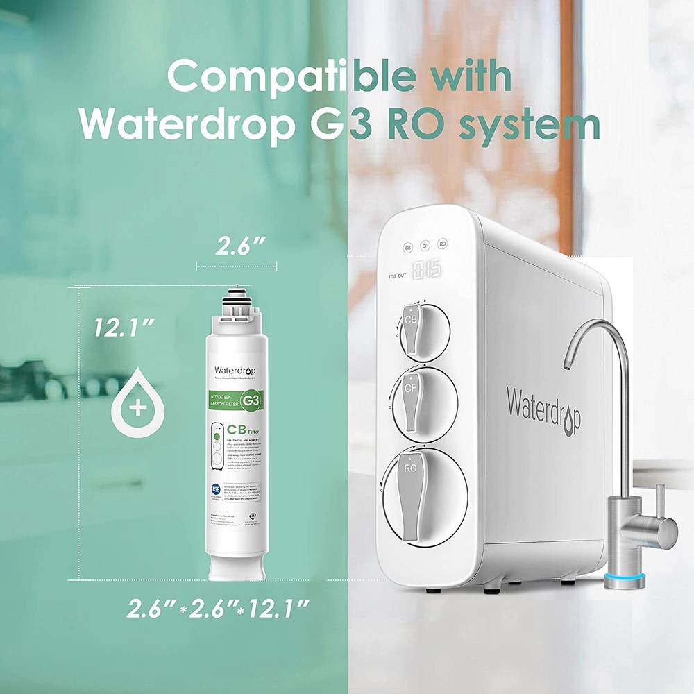 WD-G3-N3CB Filter, 1-year Lifetime, Replacement for WD-G3 Reverse Osmosis System