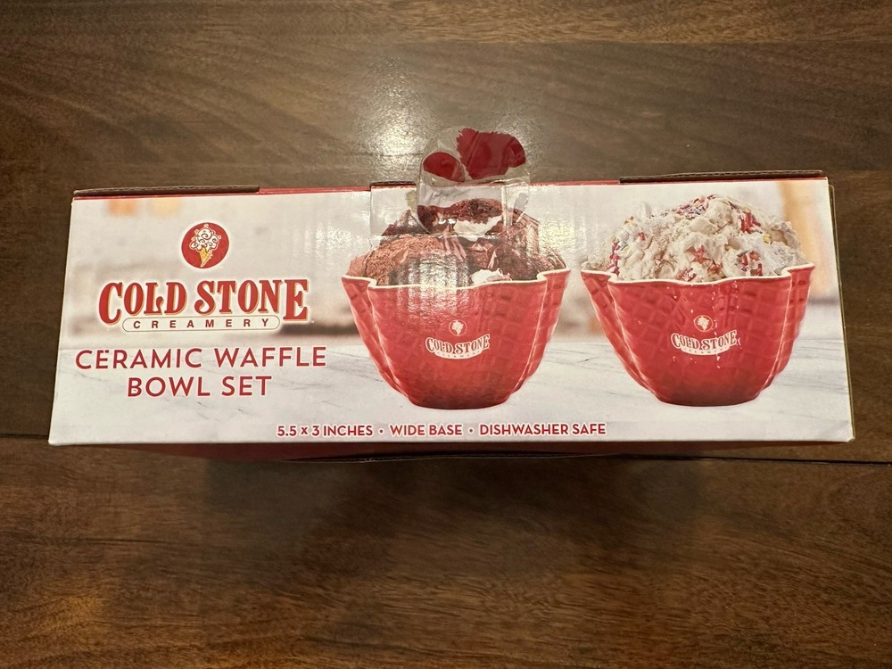 Cold Stone Creamery Waffle Bowl Maker+2 Cone Sets & 2 Bowl Sets.