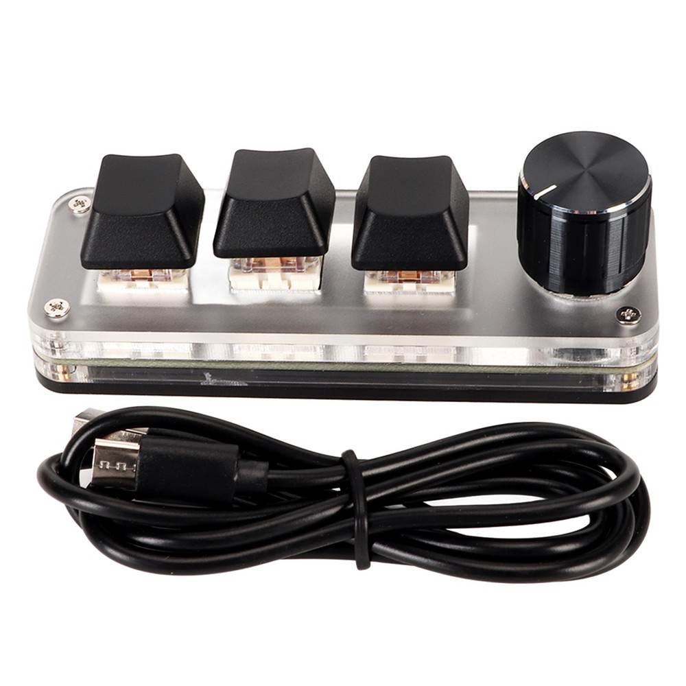 (3 Keys 1 Knob) USB Mini Key Keypad DIY Programmable Keyboard With⭐