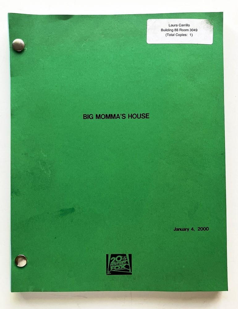 Big Momma's House Original Script + Major Revisions 2000 Martin Lawrence