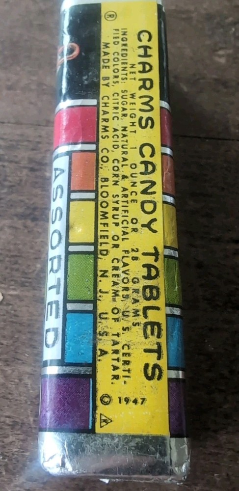 1947 Assorted Charms Candy Tablets Sealed Candy Bloomfield NJ USA