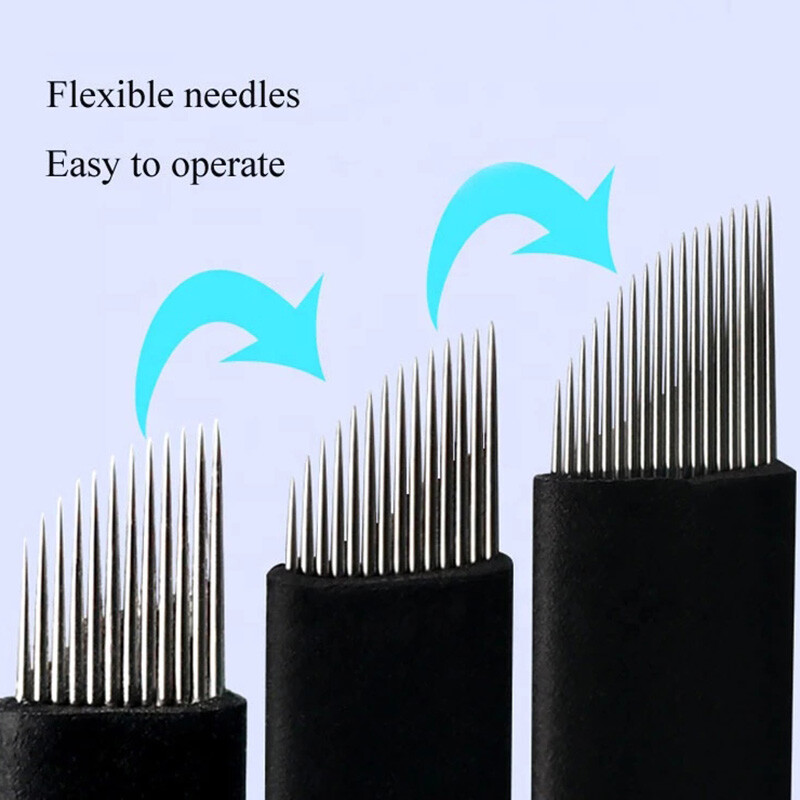 Microblading 16F Pins Blade Tattoo Needles For Permanent Makeup Eyebrow and Lips