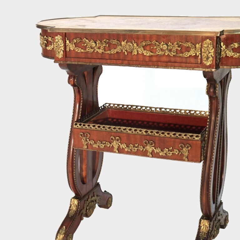 Antique Flame Mahogany, Birds Eye Maple and Ormolu Serving Table C1920