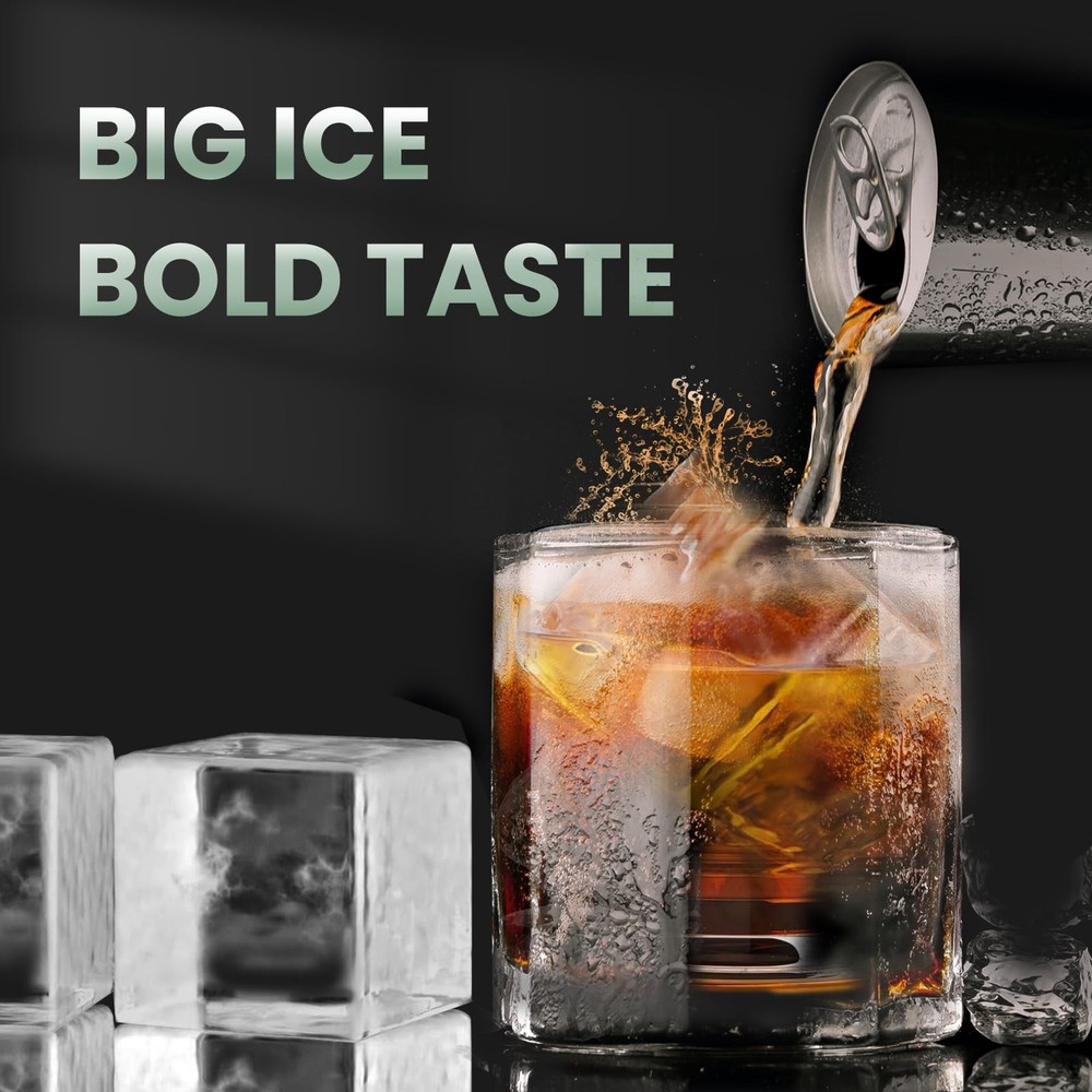 Silicone Ice Cube Tray 2-Pack, Large Molds for Large, Gray(2 pack)