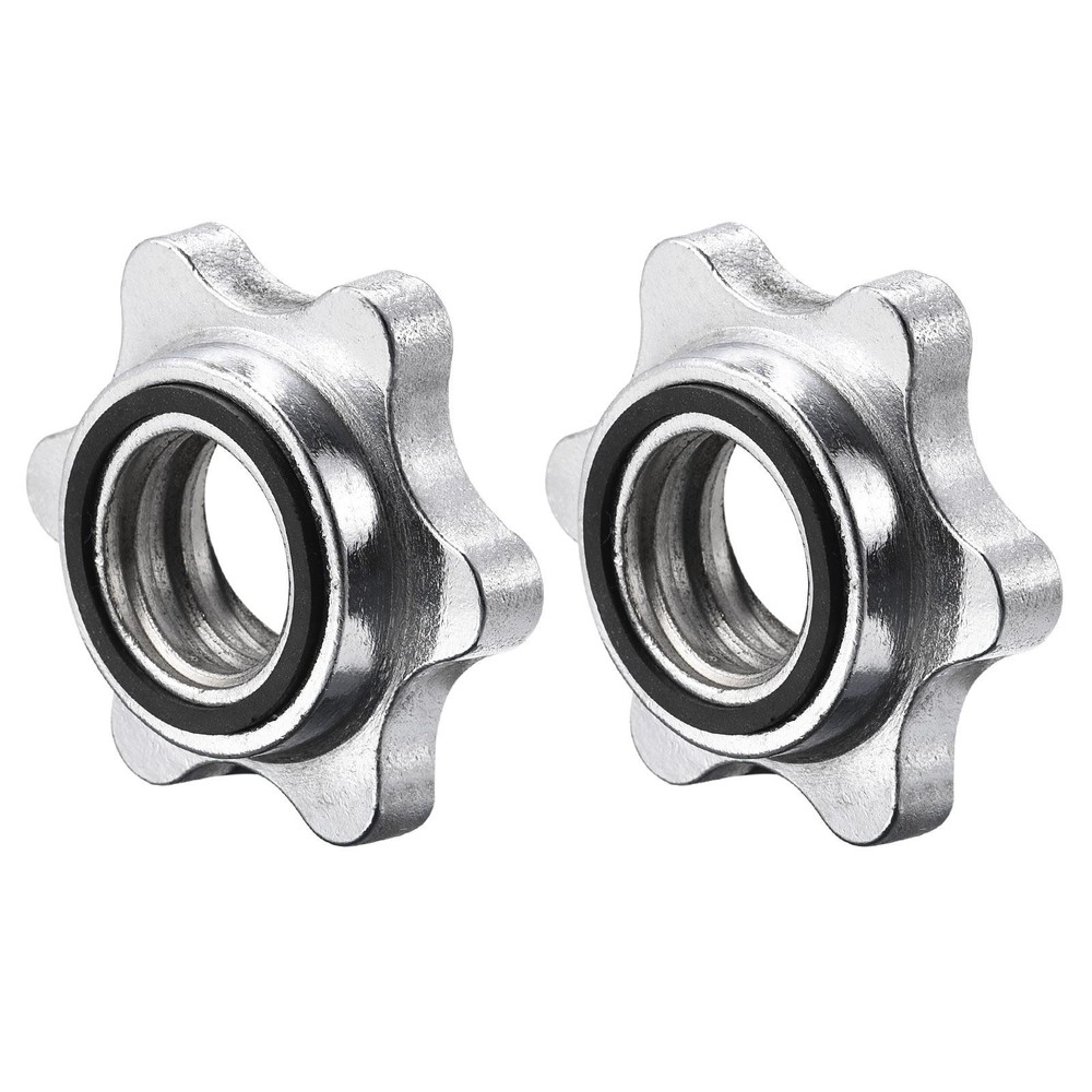 Hexagonal Handlebar Nut, 2pcs 28mm Non-slip Spin Lock Collar Screw Silver