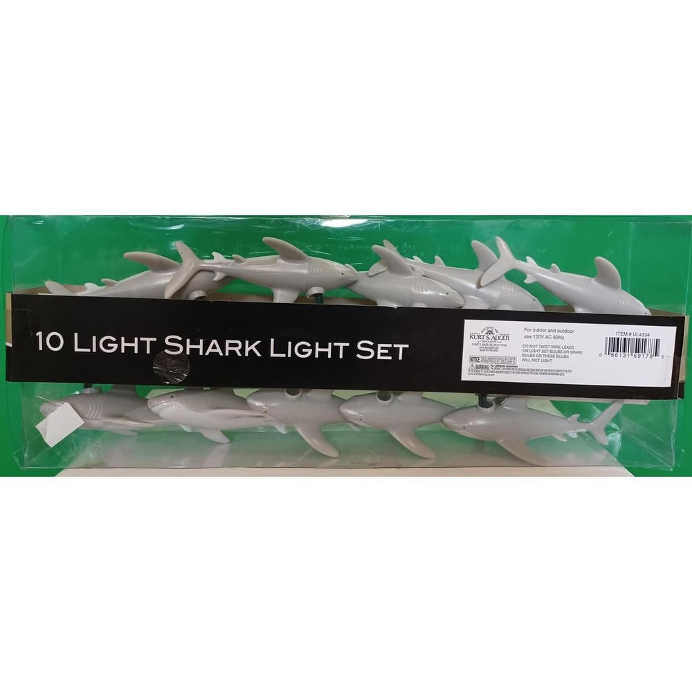 Shark String Lights Christmas Light Set by Kurt S. Adler