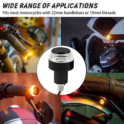Motorcycle Handlebar End LED Lights, Handlebar Indicator Turn White/Yellow