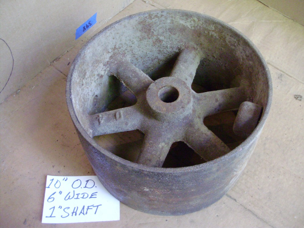 Flat Belt Pulley, Vintage, Cast Iron