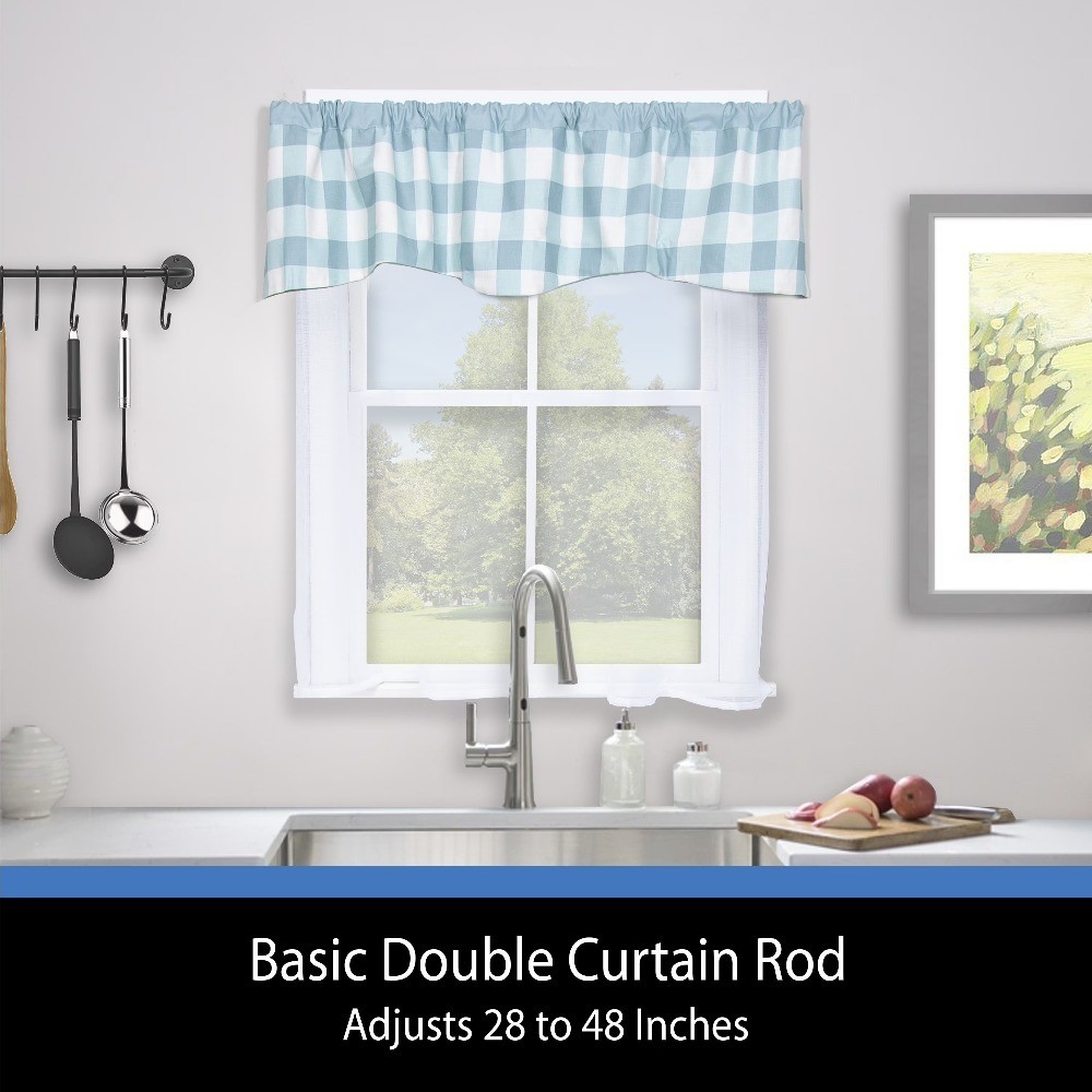 (2 pack) 2-3" Basic Metal Wrap Around Adjustable Double Curtain Rod, 28-48"