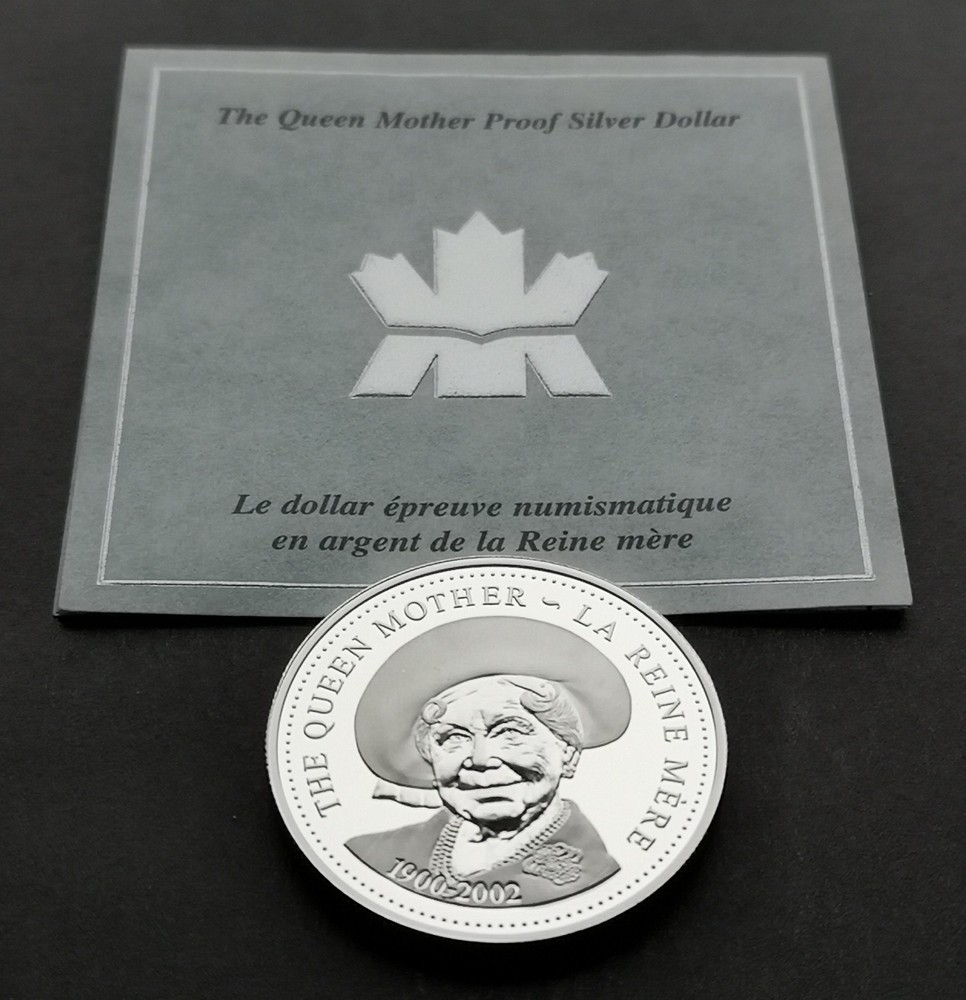 *** CANADA  2002  PROOF  SILVER  DOLLAR  ***  THE  QUEEN  MOTHER  ***