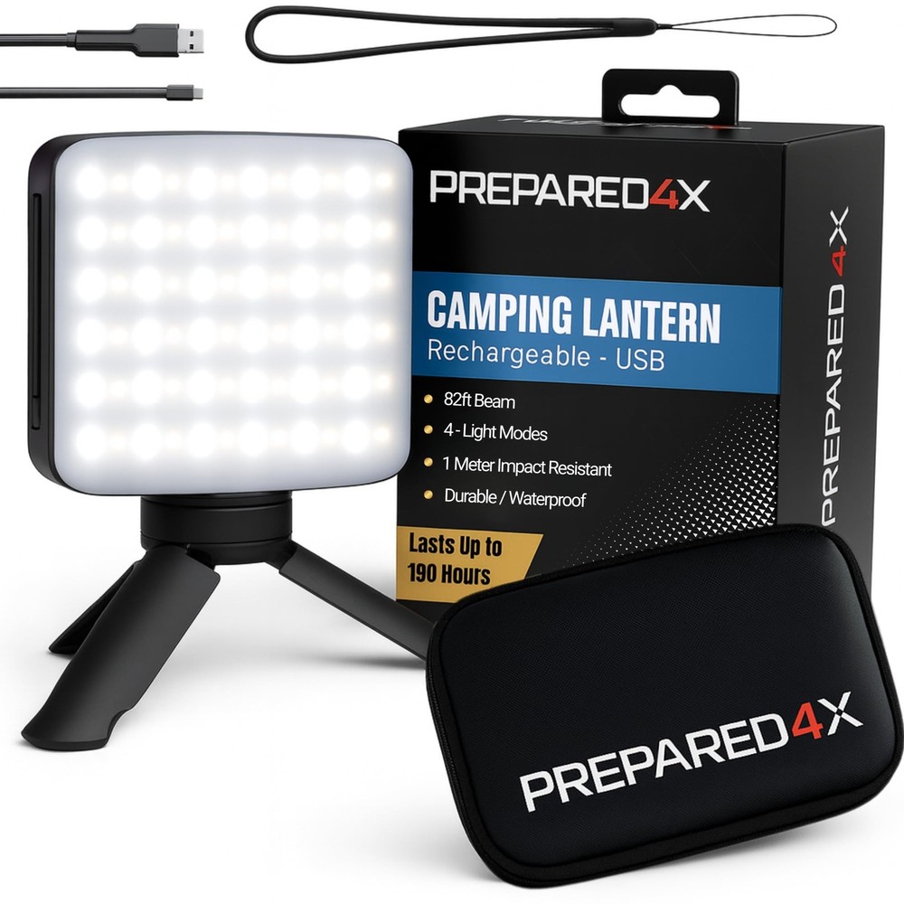 P4X Camping Lantern - Hanging Lantern w/ Bright & Warm Adjustable Lighting - ...