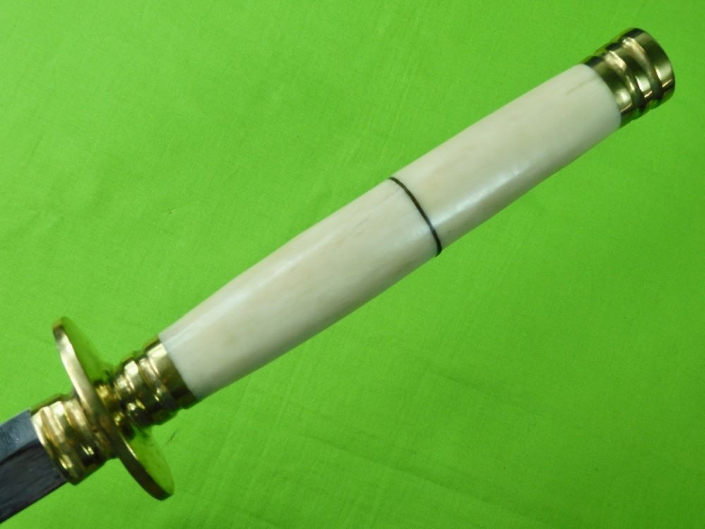 Vintage Custom Made Handmade Oversized Fighting Knife w/ Sheath