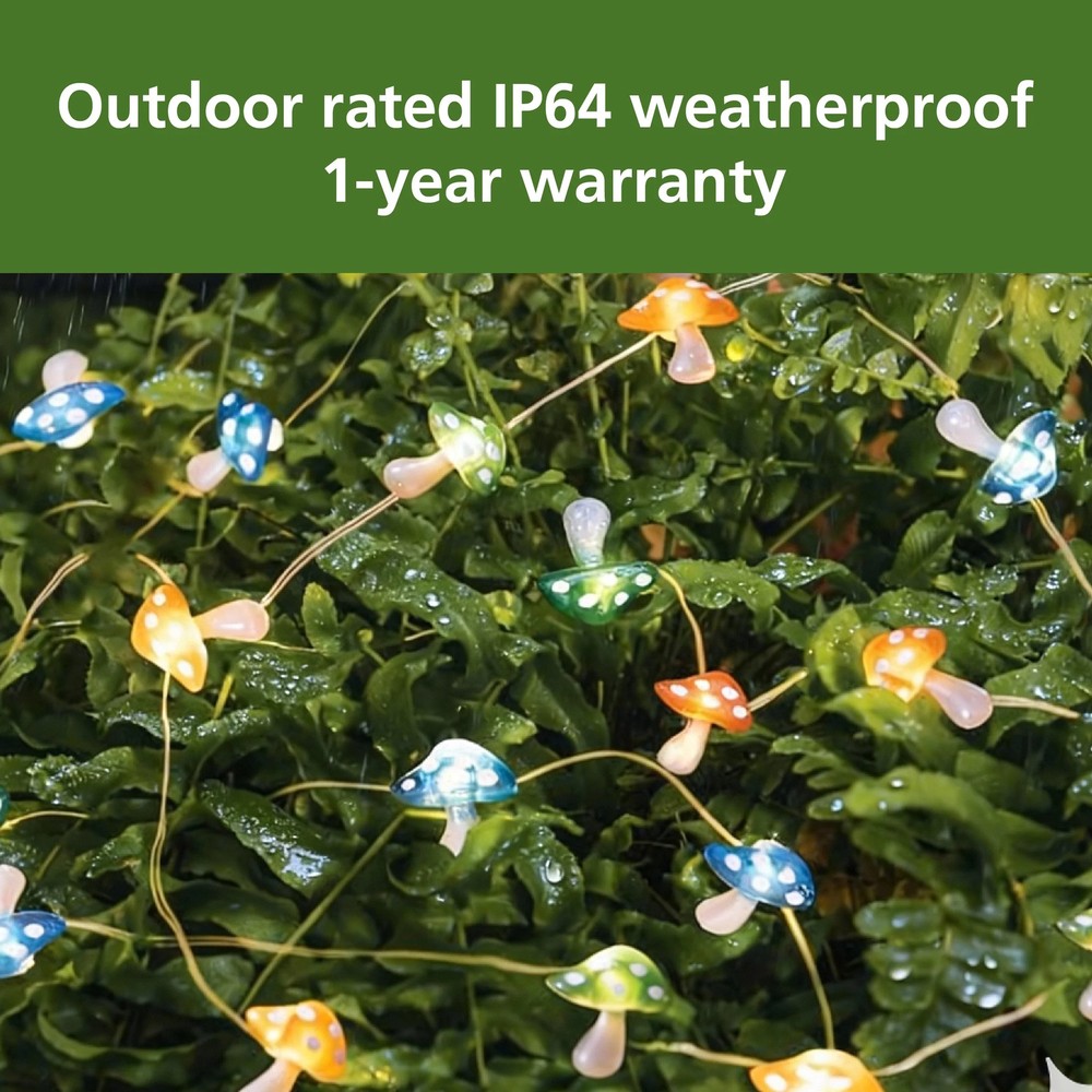 Solar 30 Count Mushroom Light