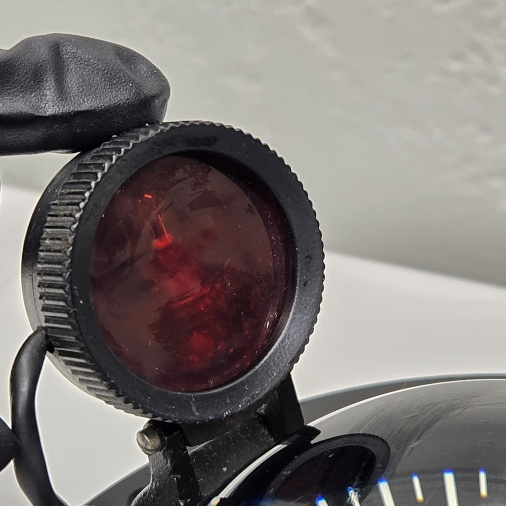 Vtg Danforth Constellation Dash Mount Compass 5" Card Red LED Light High Speed