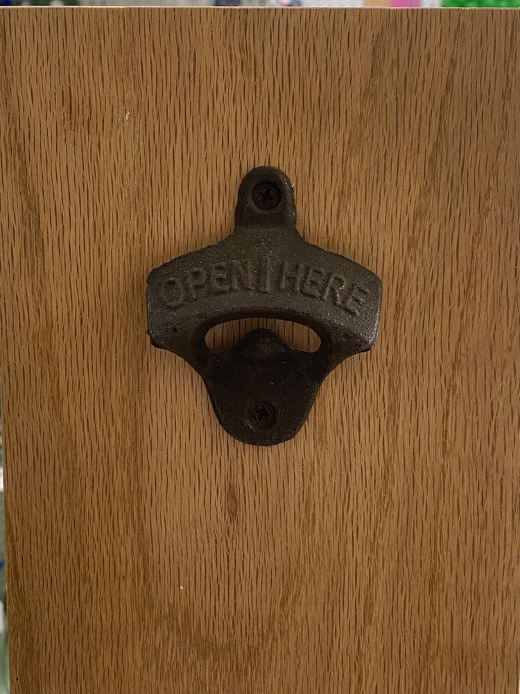 Wood Bottle Opener Cap Catcher Box
