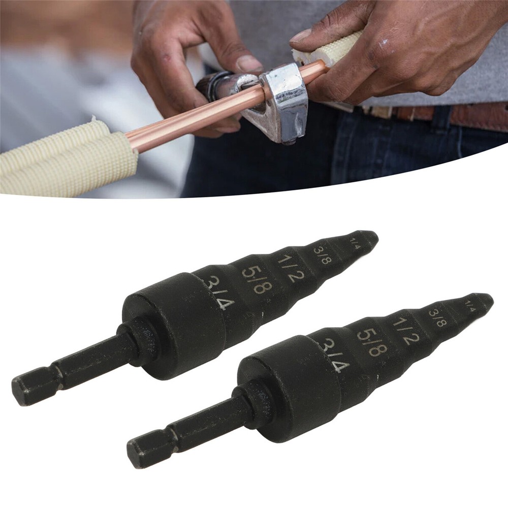 2PCS Swaging Tool HVAC AC Air Conditioner Copper Pipe Expander Drill Bit Flaring