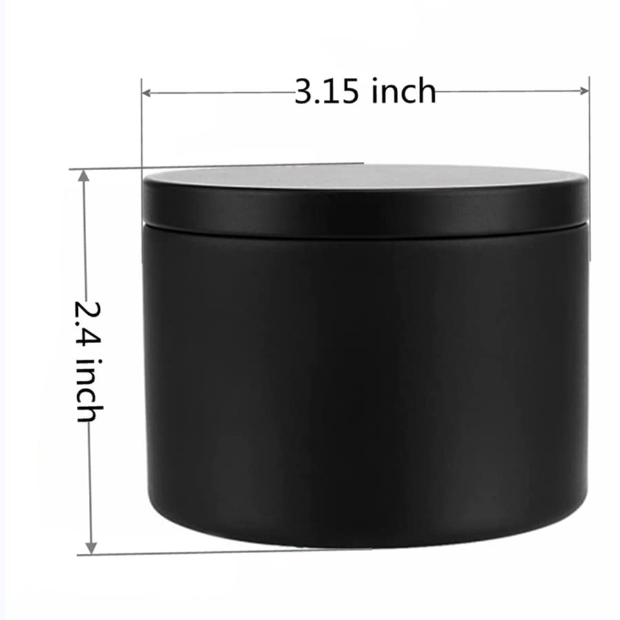 24 PCS 8 Oz Black Candle Tins Making Bulk Jars Tin Empty Containers Storage