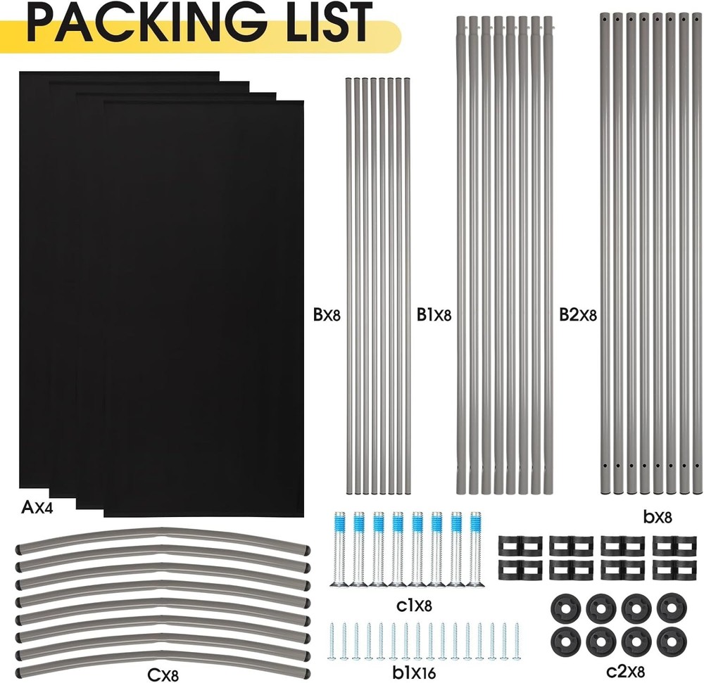 Foldable 4 Panel Freestanding Room Partition - Easy to Install Privacy Solution