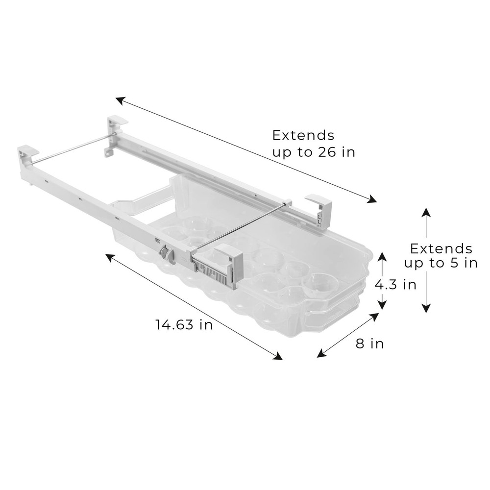 Design Adjustable Sliding Pull Out Egg Drawer - Holds 18 Eggs - BPA - Fridge ...