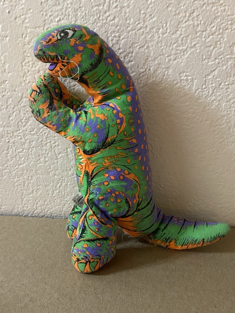 Vintage Godzilla Neon Fabric Soft Toy