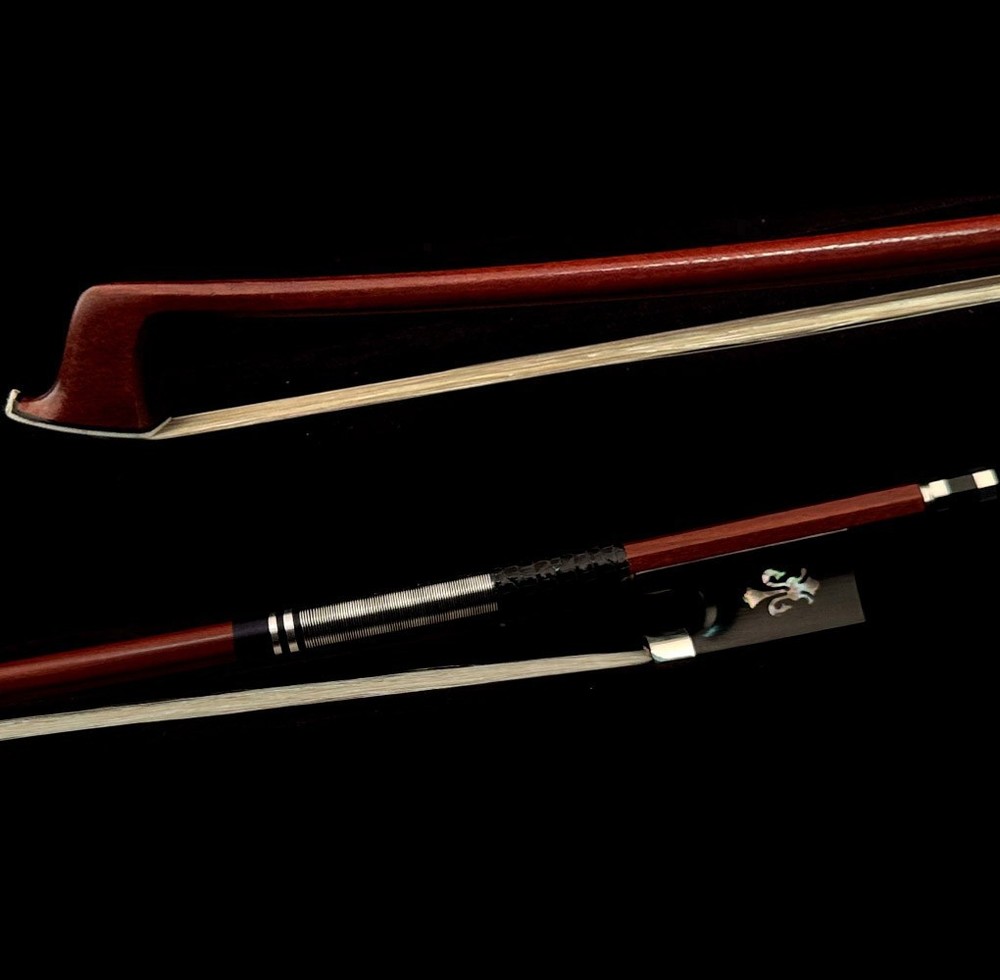 Master Antique Pernambuco Violin Bow 4/4 Ebony Fleur-de-Lys Frog Silver Fast 62g
