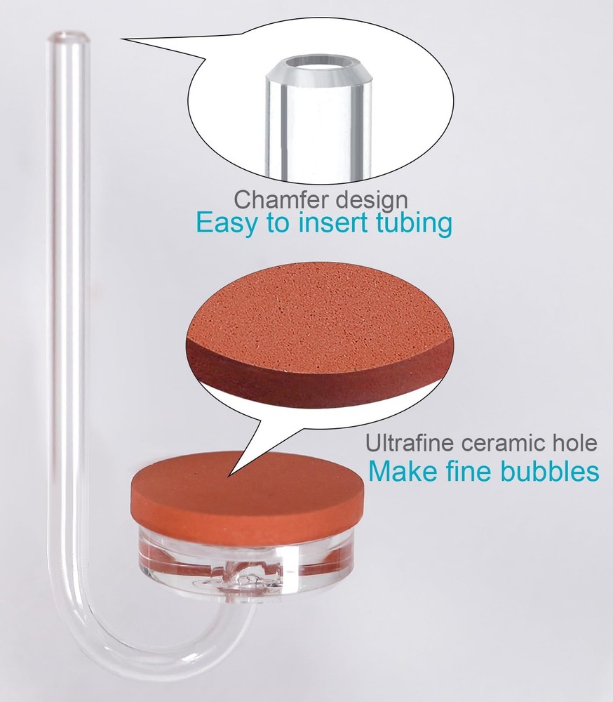 Clscea CO2 Diffuser for Aquarium Plant Mini Atomizer, U-Shaped, S