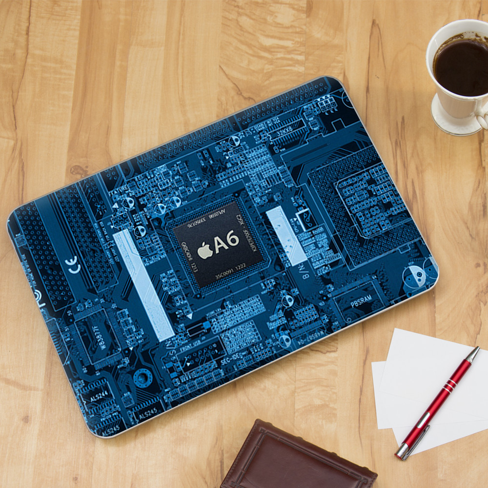 Universal Laptop Skins Wrap for 14" - circuit2 blue