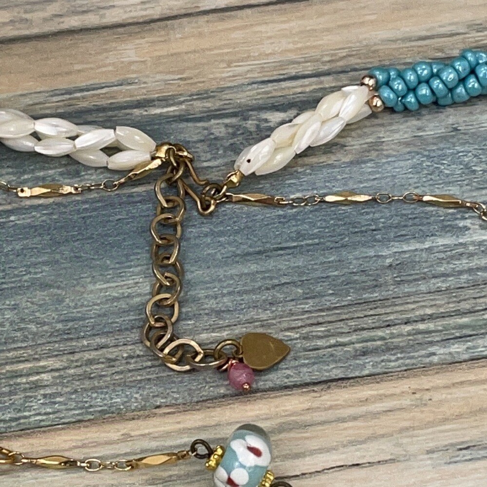 Adorned Crown Artisan assemblage pastel cluster necklace