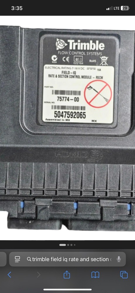 Trimble Field IQ Rate Section Spray Control Module PN75774-00
