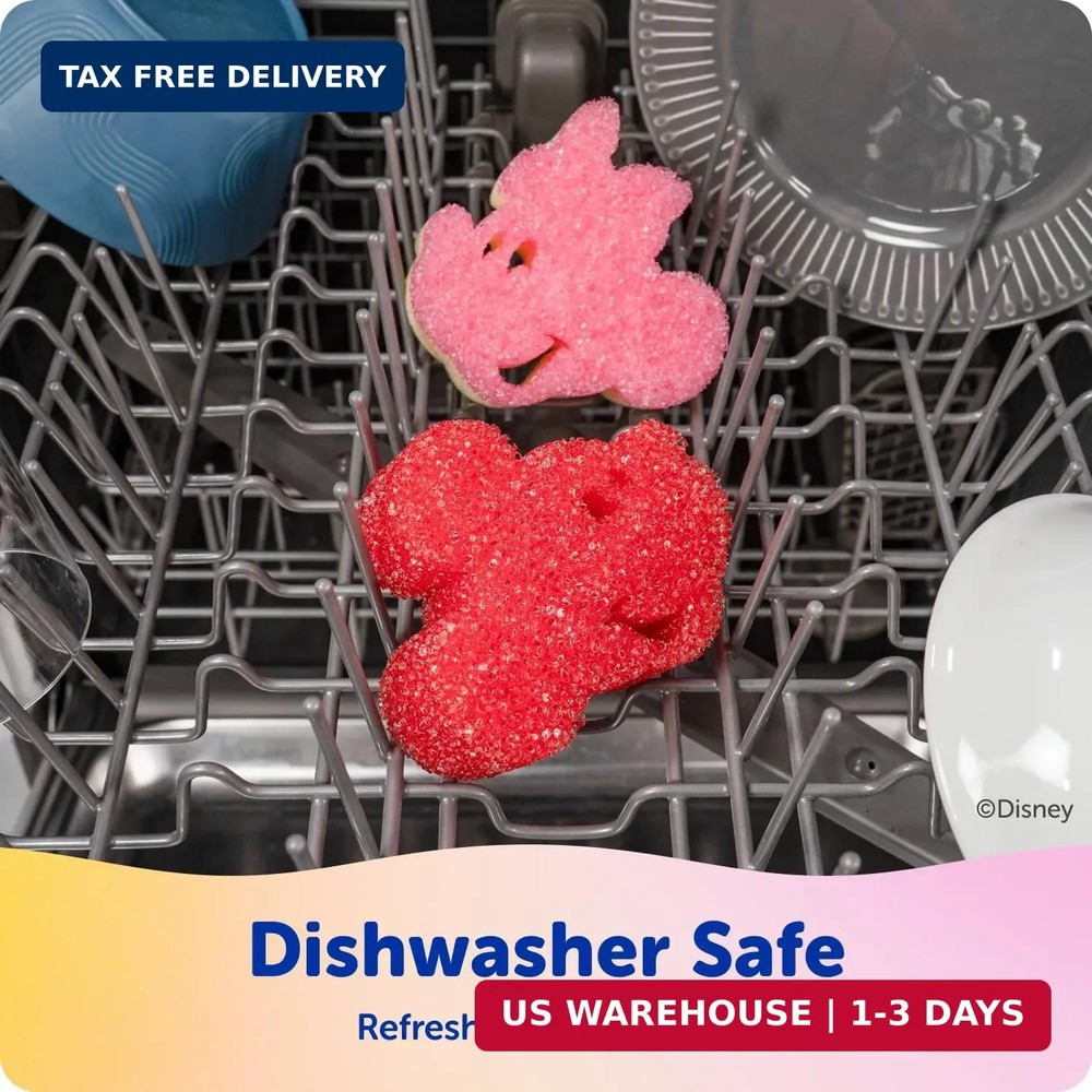 Scrub Daddy Mickey & Minnie Mouse Dish Sponges - Includes 2 Scrub Daddy Kitchen