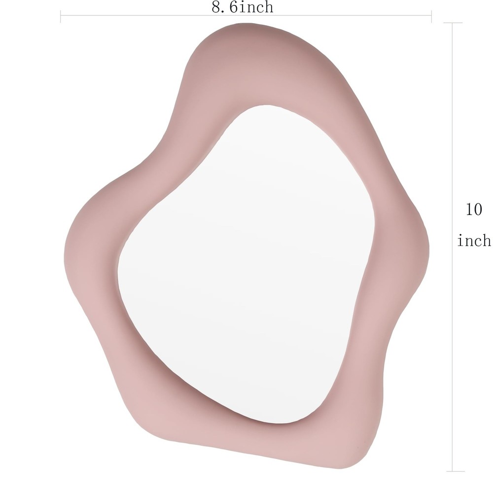 Small Wall Mirror Table Mount Vanity Mirror 10 “L x 8.8 ”W (Pink)