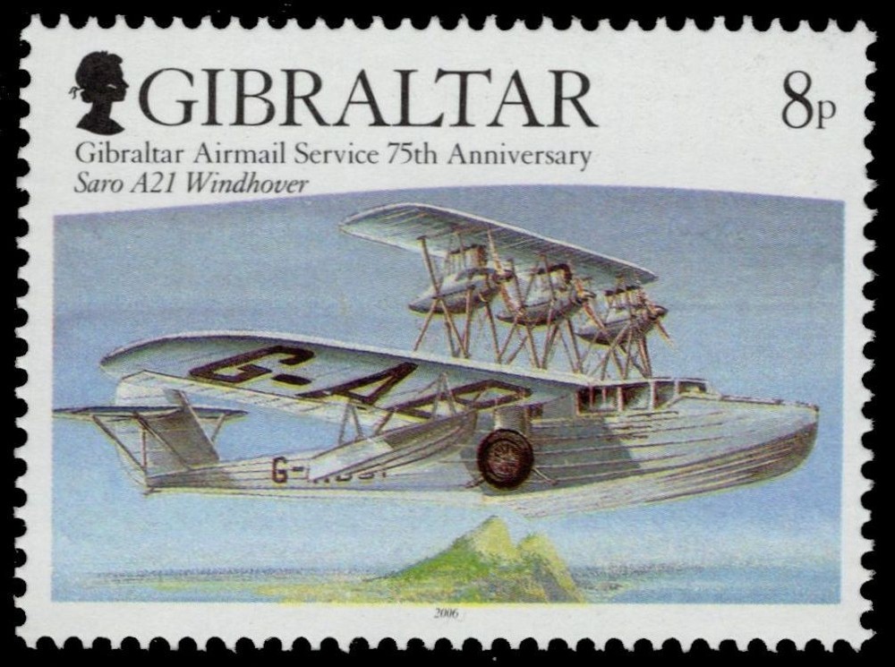 GIBRALTAR 1048 - Airmail Service "Saro A21 Windhover" (pc57059)